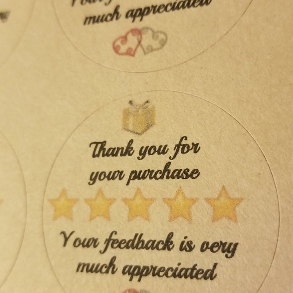 120 Labels Kraft Brown Thank You For Your Purchase - Picture 5 of 5